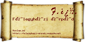 Félegyházi Árpád névjegykártya