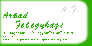 arpad felegyhazi business card